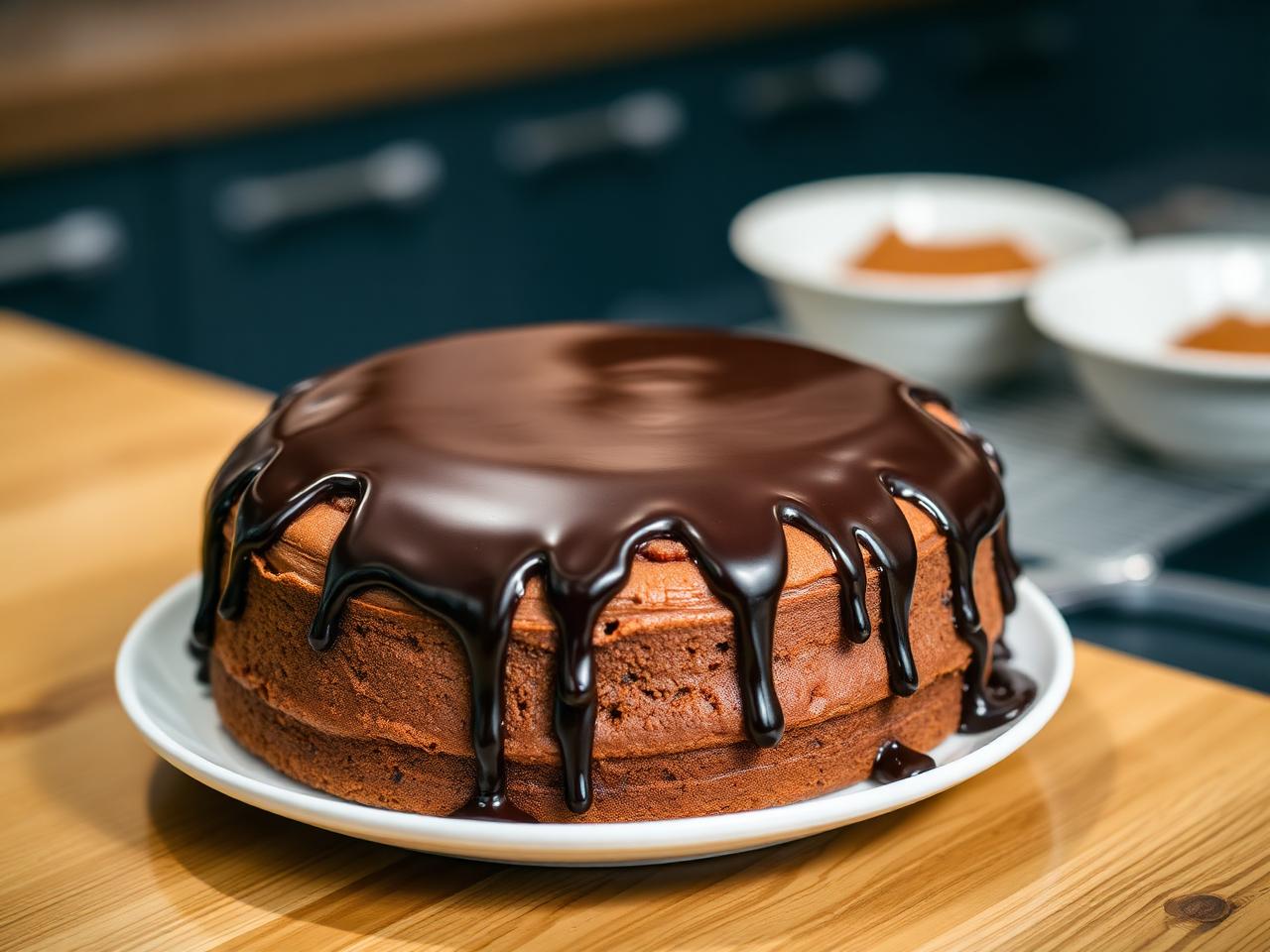 Bolo de Chocolate com Ganache