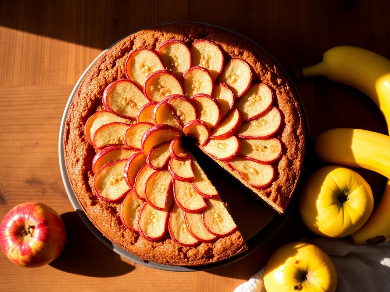 Bolo de Aveia, Maçã e Banana