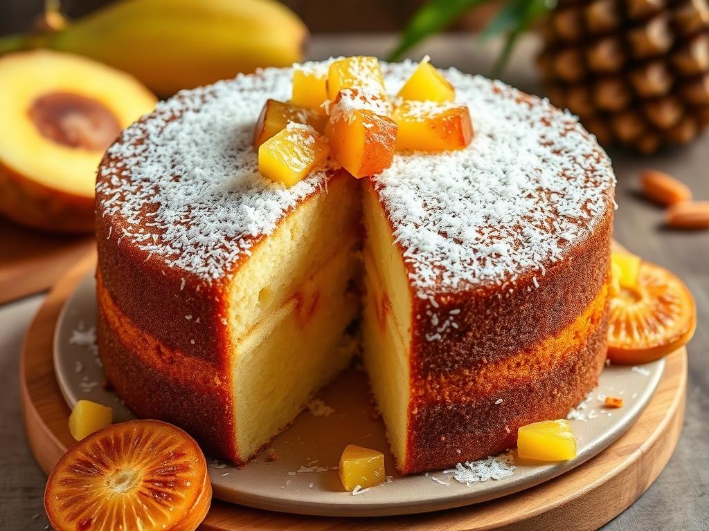Bolo de Abacaxi com Coco