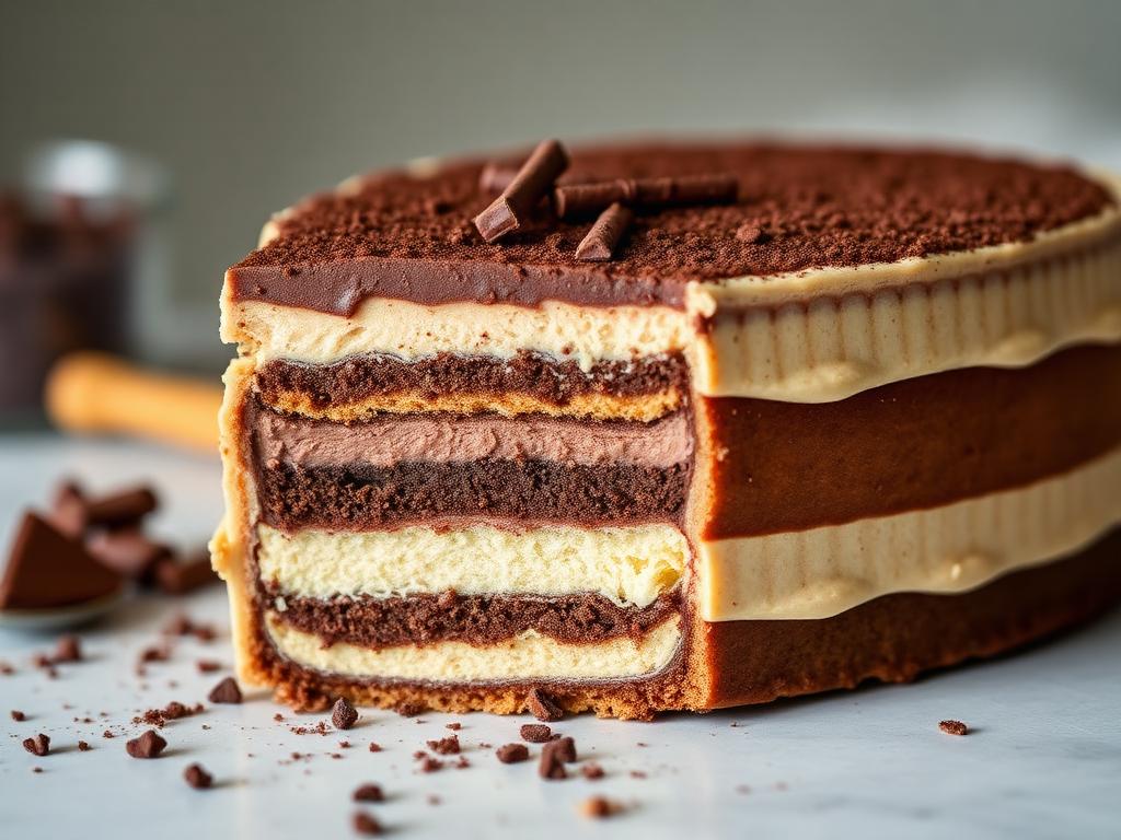 Bolo de Chocolate Gelado com Biscoito